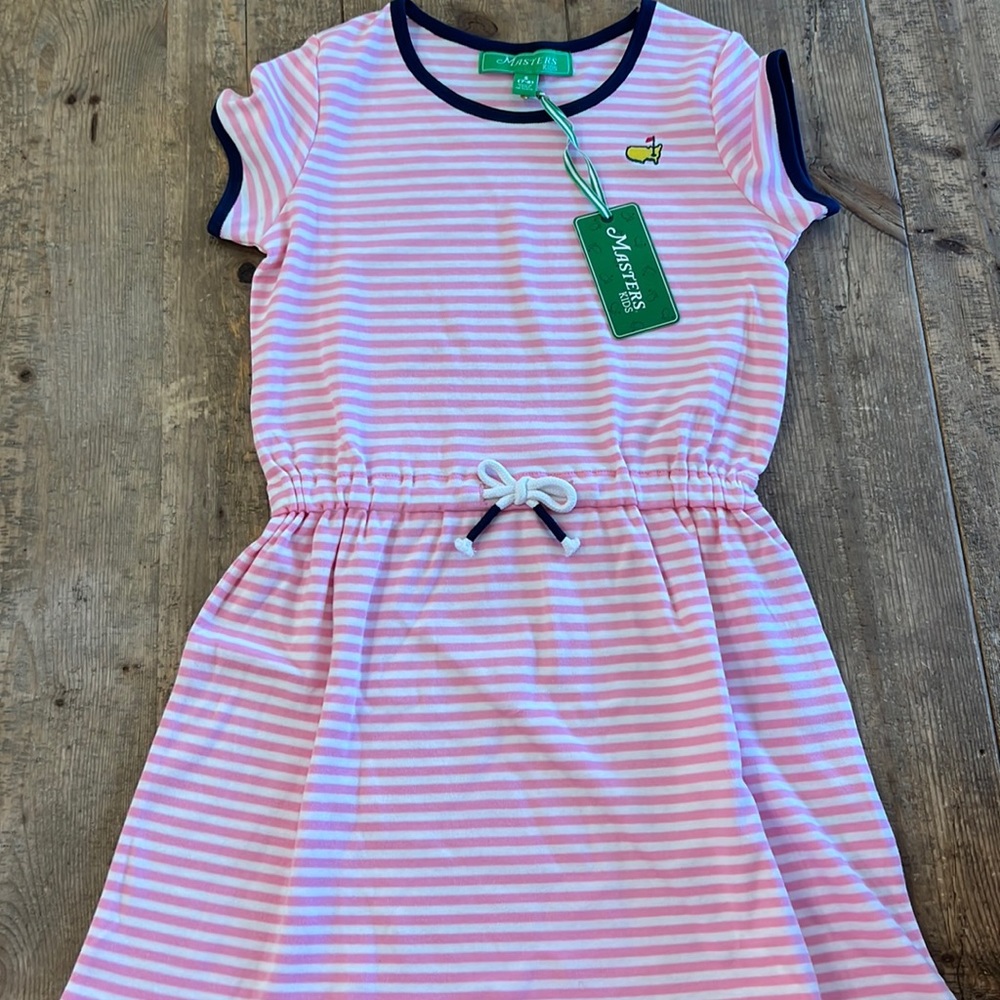 Masters girls dress in pink and white stripe